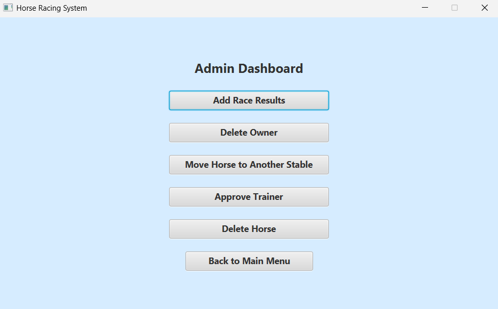 Horse Racing System Screenshot